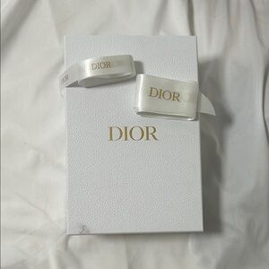 Dior Luxurious White and Gold Box with two different ribbons.